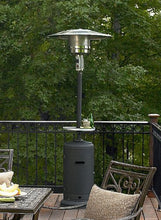 Load image into Gallery viewer, Hiland HLDS01-WCBT 48,000 BTU Propane Patio Heater w/Wheels and Table, Large, Hammered Silver
