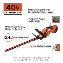 Load image into Gallery viewer, BLACK+DECKER 40V MAX* 24 in. cordless hedge trimmer with POWERDRIVE, Tool Only (LHT2436B)
