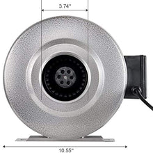Load image into Gallery viewer, iPower 4 Inch 190 CFM Duct Inline Fan with 4" Filter 8 Feet Ducting Combo for Grow Tent Ventilation, Silver
