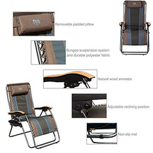 Load image into Gallery viewer, Timber Ridge Zero Gravity Chair Oversized Recliner Padded Folding Patio Lounge Chair 350lbs Capacity Adjustable Lawn Chair with Cup Holder, Headrest, for Outdoor, Camping, Patio, Lawn
