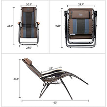 Load image into Gallery viewer, Timber Ridge Zero Gravity Chair Oversized Recliner Padded Folding Patio Lounge Chair 350lbs Capacity Adjustable Lawn Chair with Cup Holder, Headrest, for Outdoor, Camping, Patio, Lawn
