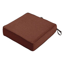 Load image into Gallery viewer, Classic Accessories Montlake Water-Resistant 21 x 21 x 5 Inch Square Outdoor Seat Cushion, Patio Furniture Chair Cushion, Heather Henna Red
