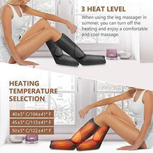 Load image into Gallery viewer, Cunmiso Leg Air Compression Massager with LCD Handheld Controller for Circulation and Relaxation, Foot and Calf Massage Machine with 3 Heat Modes 3 Intensities, 2 Extensions Wraps for Men and Women
