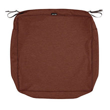 Load image into Gallery viewer, Classic Accessories Montlake Water-Resistant 21 x 21 x 5 Inch Square Outdoor Seat Cushion, Patio Furniture Chair Cushion, Heather Henna Red
