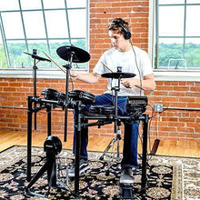 Load image into Gallery viewer, Alesis Drums Nitro Mesh Kit - Eight Piece All Mesh Electronic Drum Kit With Super Solid Aluminum Rack, 385 Sounds, 60 Play Along Tracks, Connection Cables, Drum Sticks &amp; Drum Key Included
