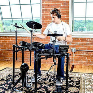 Alesis Drums Nitro Mesh Kit - Eight Piece All Mesh Electronic Drum Kit With Super Solid Aluminum Rack, 385 Sounds, 60 Play Along Tracks, Connection Cables, Drum Sticks & Drum Key Included