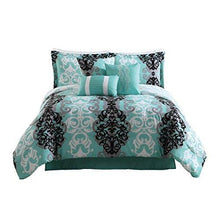 Load image into Gallery viewer, Carmela Home Studio 17 Downton 7-Piece Full/Queen Comforter Set, Aqua
