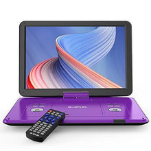 Load image into Gallery viewer, 17.5&quot; Portable DVD Player with 15.6&quot; Large HD Screen, 6 Hours Rechargeable Battery, Support USB/SD Card/Sync TV and Multiple Disc Formats, High Volume Speaker, Purple
