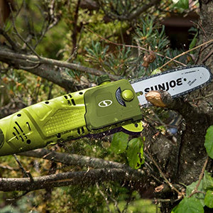 Sun Joe SWJ803E 10 inch 8.0 Amp Electric Multi-Angle Pole Chain Saw, Green