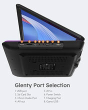 Load image into Gallery viewer, 17.5&quot; Portable DVD Player with 15.6&quot; Large HD Screen, 6 Hours Rechargeable Battery, Support USB/SD Card/Sync TV and Multiple Disc Formats, High Volume Speaker, Purple
