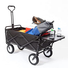 Load image into Gallery viewer, Mac Sports Heavy Duty Steel Frame Collapsible Folding 150 Pound Capacity Outdoor Garden Utility Wagon Yard Cart with Table and Cup Holders, Black
