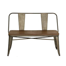Load image into Gallery viewer, Erommy Metal Bench Industrial Mid-Century 2 Person Chair with Wood Seat,Dining Bench with Floor Protector
