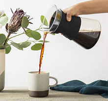 Load image into Gallery viewer, Brim 8 Cup Pour Over Coffee Maker Kit, Simply Make Rich, Full-Bodied Coffee Every Time, Set Includes Glass Carafe, SCA Measuring Scoop, Silicone Sleeve, and Healthy-Eco Reusable Filter, Stainless Steel
