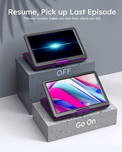 17.5" Portable DVD Player with 15.6" Large HD Screen, 6 Hours Rechargeable Battery, Support USB/SD Card/Sync TV and Multiple Disc Formats, High Volume Speaker, Purple