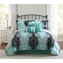 Load image into Gallery viewer, Carmela Home Studio 17 Downton 7-Piece Full/Queen Comforter Set, Aqua
