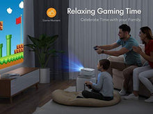 Load image into Gallery viewer, APEMAN Mini Projector, 1080P Supported, 200&#39;&#39; Max Display 60000 Hrs Lamp Life Portable Video Projector, Compatible with HDMI, PS4, TV Stick, VGA, TF, AV, USB Drive, Carry Bag and 100&#39;&#39; Screen Included
