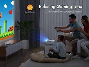 APEMAN Mini Projector, 1080P Supported, 200'' Max Display 60000 Hrs Lamp Life Portable Video Projector, Compatible with HDMI, PS4, TV Stick, VGA, TF, AV, USB Drive, Carry Bag and 100'' Screen Included