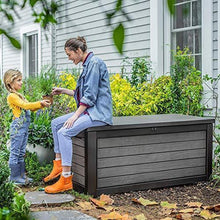 Load image into Gallery viewer, 165 Gallon Weather Resistant Resin Deck Storage Container Box Outdoor Patio Garden Furniture, Brown
