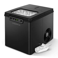 Load image into Gallery viewer, CROWNFUL Ice Maker Countertop Machine, 9 Ice Cubes Ready in 8 Minutes, 26lbs Bullet Ice Cubes in 24H, Electric Ice Maker with Scoop and Basket - Black
