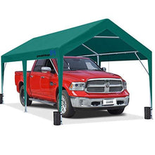 Load image into Gallery viewer, Peaktop Outdoor 10 x 20 ft Upgraded Heavy Duty Carport Car Canopy Portable Garage Tent Boat Shelter with Reinforced Triangular Beams and 4 Weight Bags,Green
