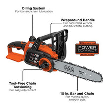 Load image into Gallery viewer, BLACK+DECKER 20V Max Cordless Chainsaw, 10-Inch, Tool Only (LCS1020B)

