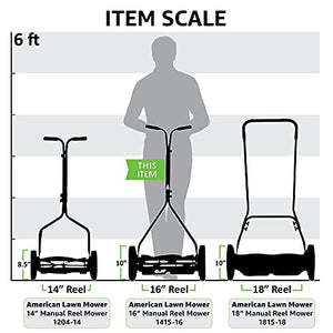 American Lawn Mower Company 1415-16 16-Inch 5-Blade Push Reel Lawn Mower, 16-Inch, 5-Blade, Gray