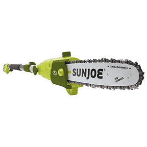 Sun Joe SWJ803E 10 inch 8.0 Amp Electric Multi-Angle Pole Chain Saw, Green