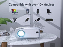 Load image into Gallery viewer, APEMAN Mini Projector, 1080P Supported, 200&#39;&#39; Max Display 60000 Hrs Lamp Life Portable Video Projector, Compatible with HDMI, PS4, TV Stick, VGA, TF, AV, USB Drive, Carry Bag and 100&#39;&#39; Screen Included
