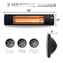 Load image into Gallery viewer, Dr. Infrared Heater 1500W carbon infrared heater indoor outdoor patio garage wall or ceiling Mount with remote, black
