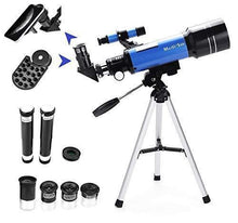 Load image into Gallery viewer, MaxUSee 70mm Refractor Telescope with Tripod &amp; Finder Scope for Kids &amp; Astronomy Beginners, Portable Telescope with 4 Magnification eyepieces &amp; Phone Adapter
