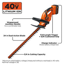Load image into Gallery viewer, BLACK+DECKER 40V MAX Cordless Hedge Trimmer, 24-Inch (LHT2436)
