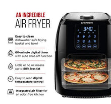 Load image into Gallery viewer, Chefman 6.3 Quart Digital Air Fryer+ Rotisserie, Dehydrator, Convection Oven, 8 Touch Screen Presets Fry, Roast, Dehydrate &amp; Bake, BPA-Free, Auto Shutoff, Accessories Included, XL Family Size, Black
