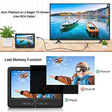 Load image into Gallery viewer, FANGOR 10’’ Dual Car DVD Player Portable Headrest CD Players with 2 Mounting Brackets, 5 Hours Rechargeable Battery, Last Memory, Free Regions, USB/SD Card Reader, AV Out&amp;in ( 1 Player + 1 Screen )
