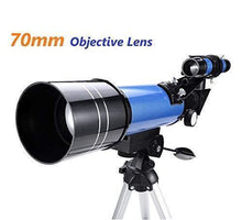 Load image into Gallery viewer, MaxUSee 70mm Refractor Telescope with Tripod &amp; Finder Scope for Kids &amp; Astronomy Beginners, Portable Telescope with 4 Magnification eyepieces &amp; Phone Adapter
