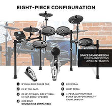 Load image into Gallery viewer, Alesis Drums Nitro Mesh Kit - Eight Piece All Mesh Electronic Drum Kit With Super Solid Aluminum Rack, 385 Sounds, 60 Play Along Tracks, Connection Cables, Drum Sticks &amp; Drum Key Included
