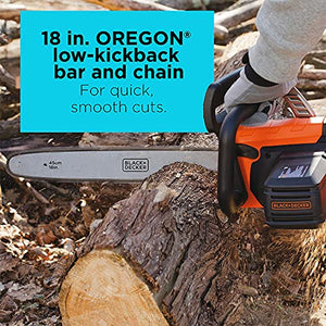 BLACK+DECKER Electric Chainsaw, 18-Inch, 15-Amp, Corded (CS1518)