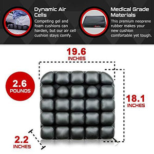 Air Seat Innovations Seat Cushion: Office Chair, Wheelchair, Car or Truck Driver Seat Pad - Lower Back, Coccyx and Sciatica Pain Relief, 18” x 16”