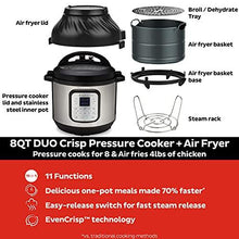 Load image into Gallery viewer, Instant Pot Duo Crisp 11 in 1, Electric Pressure Cooker with Air Fryer, Roast, Bake, Dehydrate, Slow Cook, Rice Cooker, Steamer, Saute, 8 Quart, 14 One-Touch Programs
