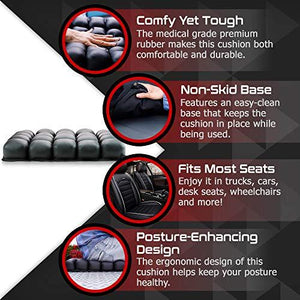 Air Seat Innovations Seat Cushion: Office Chair, Wheelchair, Car or Truck Driver Seat Pad - Lower Back, Coccyx and Sciatica Pain Relief, 18” x 16”
