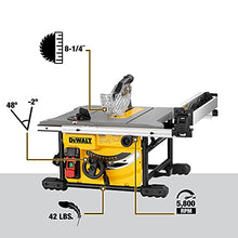 Load image into Gallery viewer, DEWALT Table Saw for Jobsite, Compact, 8-1/4-Inch (DWE7485)
