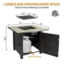 Load image into Gallery viewer, Camplux Propane Fire Pit Table, 30 Inch Outdoor Gas Fire Pit with Lid, Lava Rocks, Ceramic Tabletop, 50,000 BTU Adjustable Flame, Auto Ignition, Square Fire Table 2-in-1 Functional
