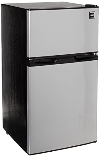 3.2 Cubc Foot 2 Door Fridge and Freezer, Stainless Steel