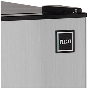 3.2 Cubc Foot 2 Door Fridge and Freezer, Stainless Steel
