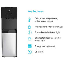 Load image into Gallery viewer, Avalon Bottom Loading Water Cooler Water Dispenser with BioGuard- 3 Temperature Settings - Hot, Cold &amp; Room Water, Durable Stainless Steel Construction, Anti-Microbial Coating- UL/Energy Star Approved
