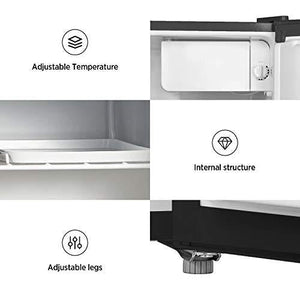 Midea WHS-65LB1 Compact Single Reversible Door Refrigerator, 1.6 Cubic Feet(0.045 Cubic Meter), Black