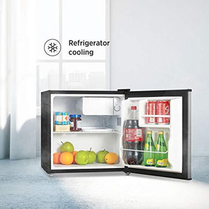 Midea WHS-65LB1 Compact Single Reversible Door Refrigerator, 1.6 Cubic Feet(0.045 Cubic Meter), Black