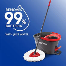 Load image into Gallery viewer, O-Cedar EasyWring Microfiber Spin Mop &amp; Bucket Floor Cleaning System + 2 Extra Refills, Red/Gray
