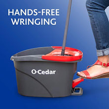 Load image into Gallery viewer, O-Cedar EasyWring Microfiber Spin Mop &amp; Bucket Floor Cleaning System + 2 Extra Refills, Red/Gray
