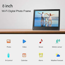 Load image into Gallery viewer, BSIMB WiFi Digital Picture Frame 8 Inch Digital Photo Frame 16GB 1280x800 IPS Screen Motion Sensor Remote Control Upload Photos/Videos from iOS &amp; Android App, Email, Twitter, Facebook W08
