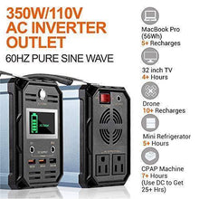 Load image into Gallery viewer, 300W Solar Generator, FlashFish 60000mAh Portable Power Station Camping Potable Generator, CPAP Battery Recharged by Solar Panel/Wall Outlet/Car, 110V AC Out/DC 12V /QC USB Ports for CPAP Camp Travel
